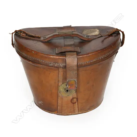 A Victorian leather top hat box,