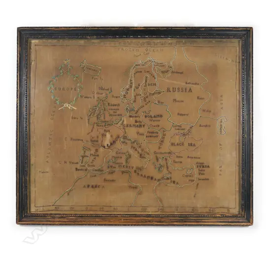 An 18thC linen map sampler,