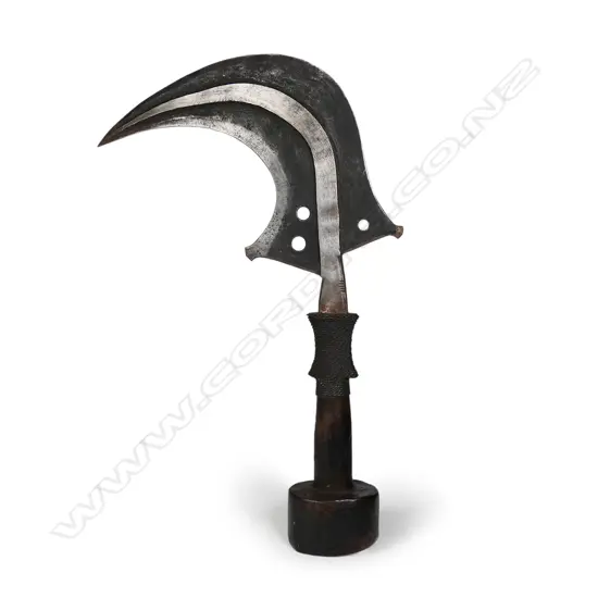 A traditional African D.R.C Mangbetu sickle sword,