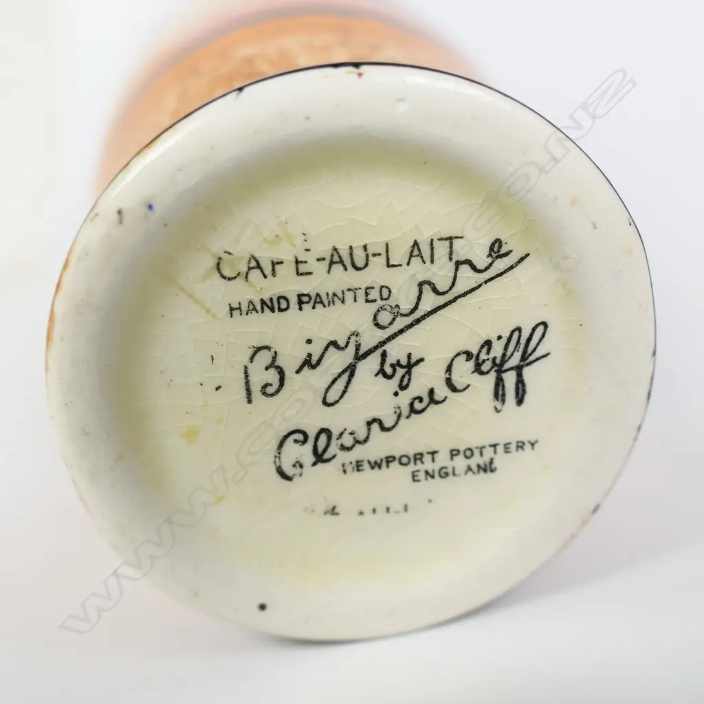 A rare c.1930s Clarice Cliff 'Cafe-au-Lait' Bizarre small vase, Image 1++