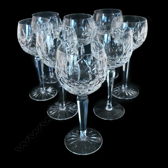 A set of eight Waterford hock glasses,