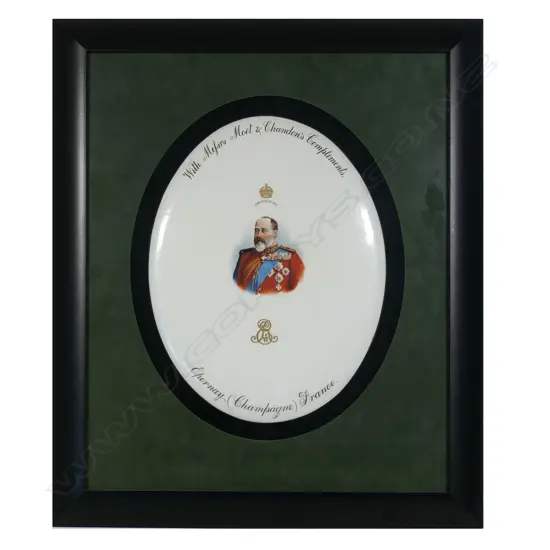 Royal Doulton King Edward VII Coronation 1902 Moet & Chandon advertising plaque,