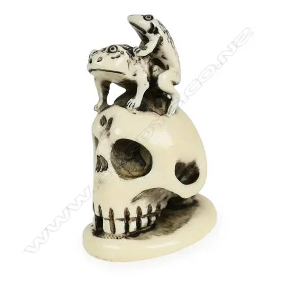 A Japanese Meiji period carved ivory okimono/netsuke,