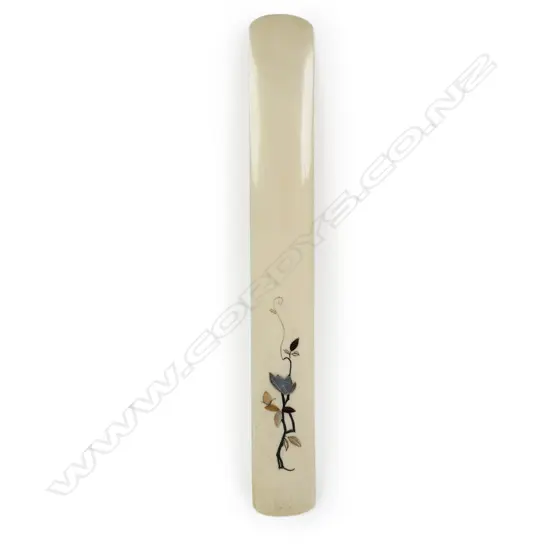 Japanese Meiji period ivory Shibayama bookmark / letter knife,