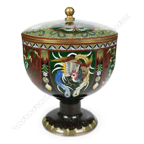 A fine Japanese late Meiji period cloisonne covered censer,