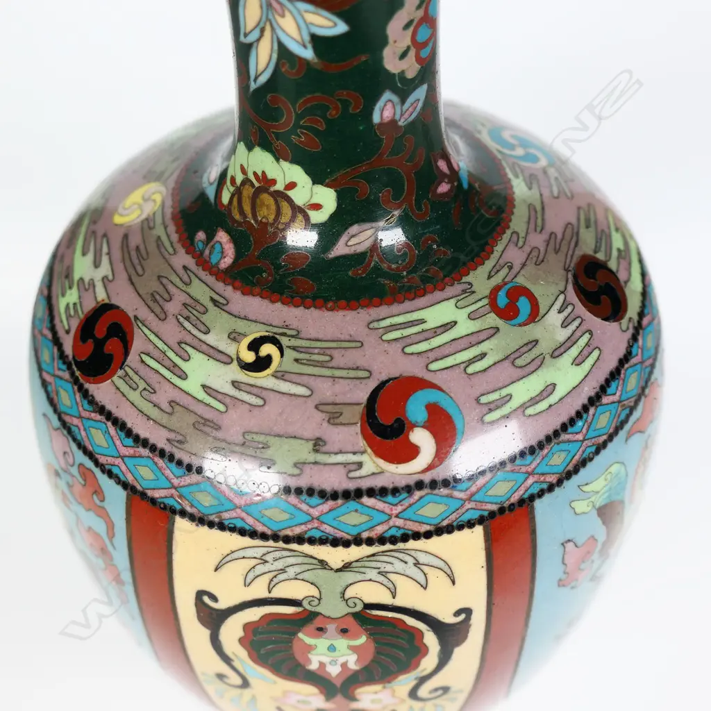 A c.1880 Meiji Japanese baluster cloisonné vase, Image 1++