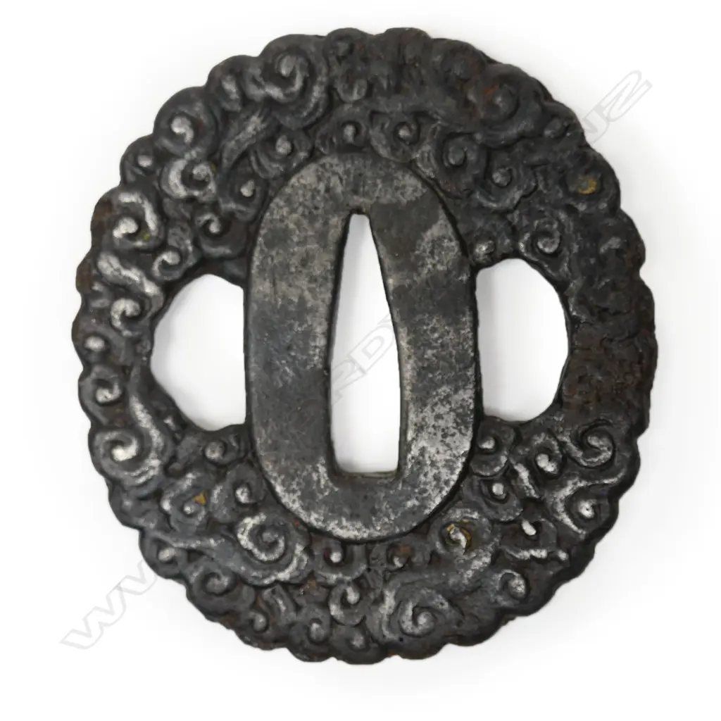 A Japanese Edo period iron Namban style wakizashi tsuba, Image 1++