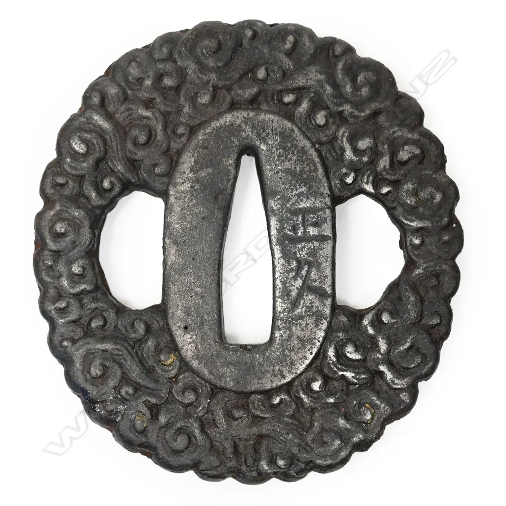 A Japanese Edo period iron Namban style wakizashi tsuba, Image 1++