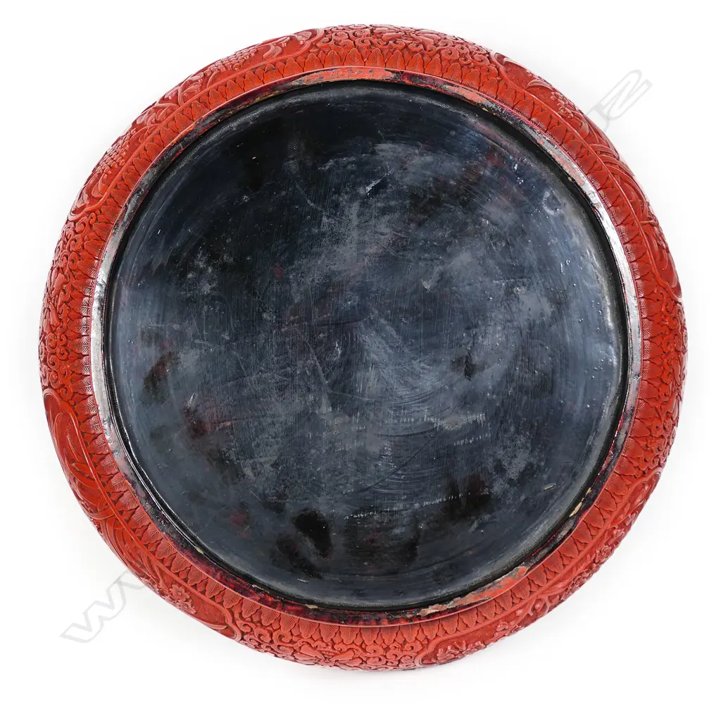An old Chinese cinnabar lacquer circular box, Image 1++