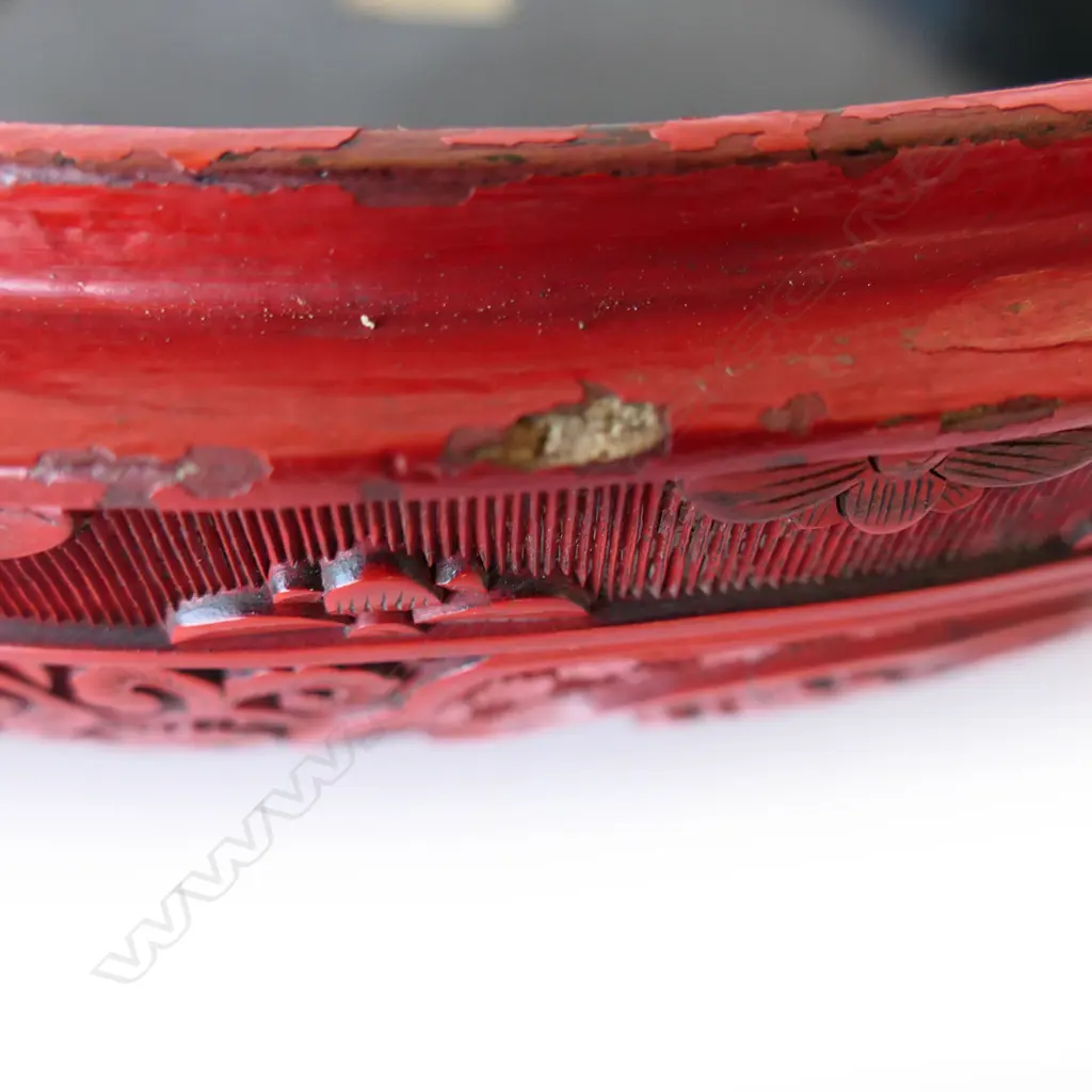 An old Chinese cinnabar lacquer circular box, Image 1++
