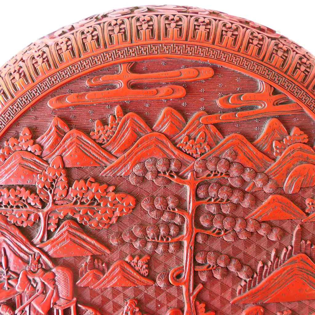 An old Chinese cinnabar lacquer circular box, Image 1++