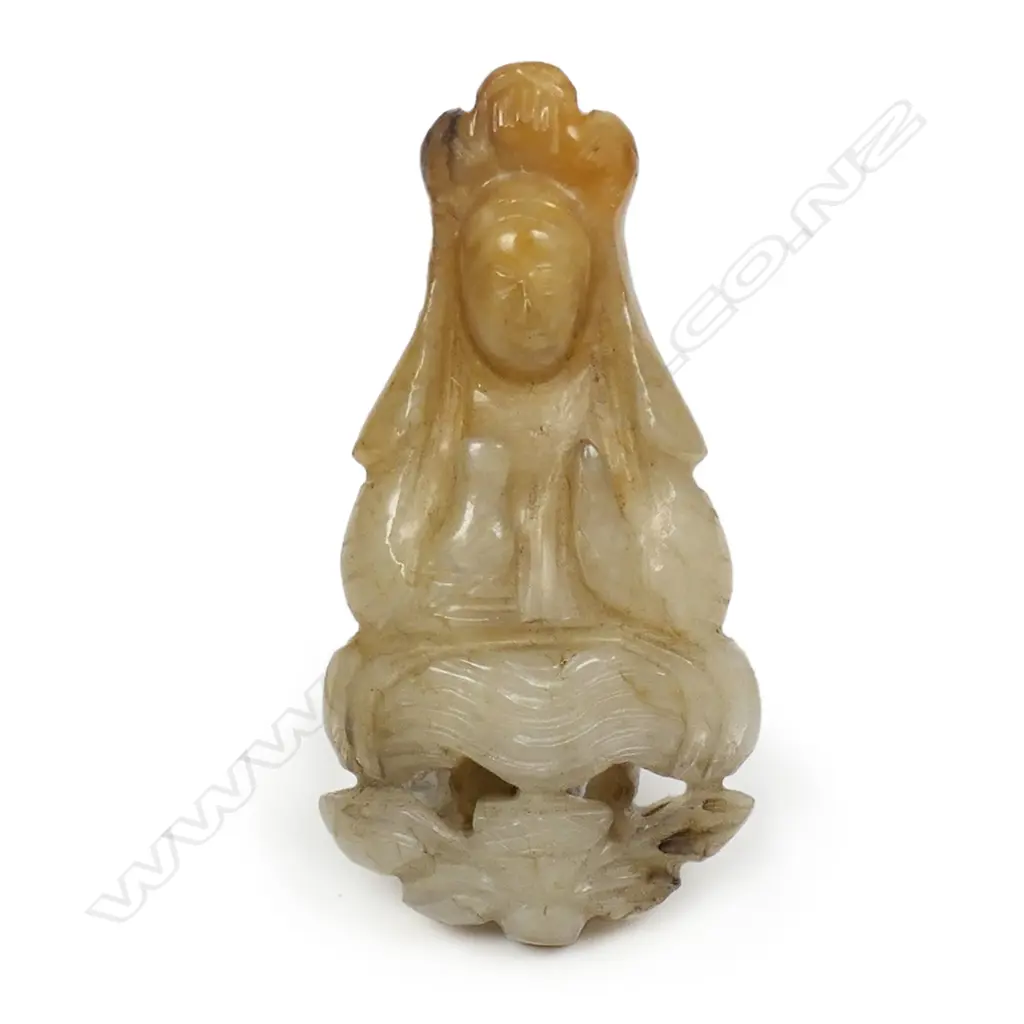 An old Chinese jade Guanyin pendant/handling piece, Image 1++