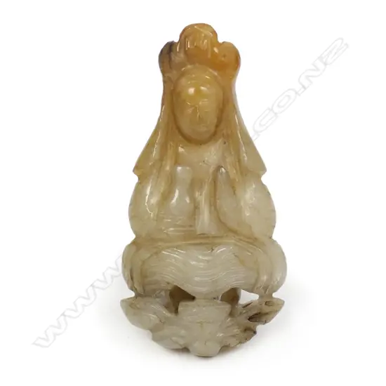 An old Chinese jade Guanyin pendant/handling piece,