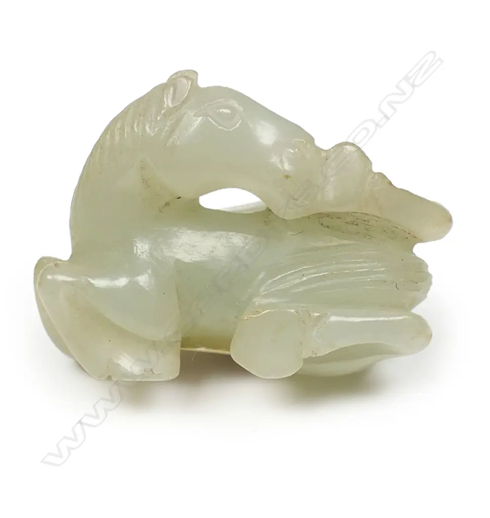 An old Chinese pale green jade small pendant/handling piece, Image 1++