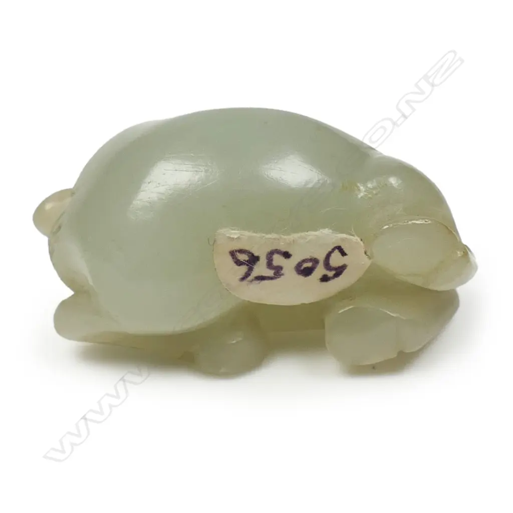 An old Chinese pale green jade small pendant/handling piece, Image 1++