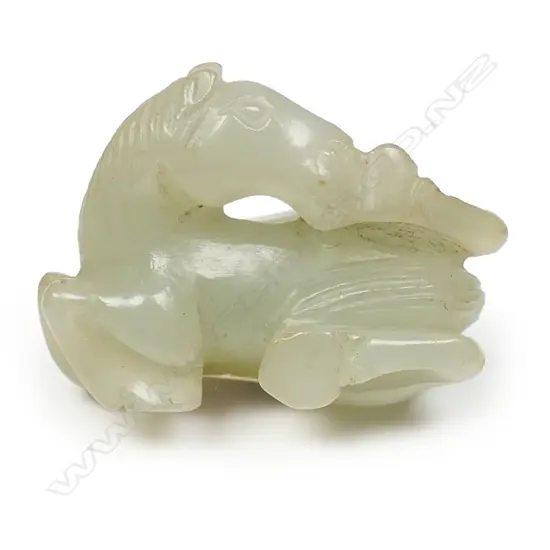 An old Chinese pale green jade small pendant/handling piece,
