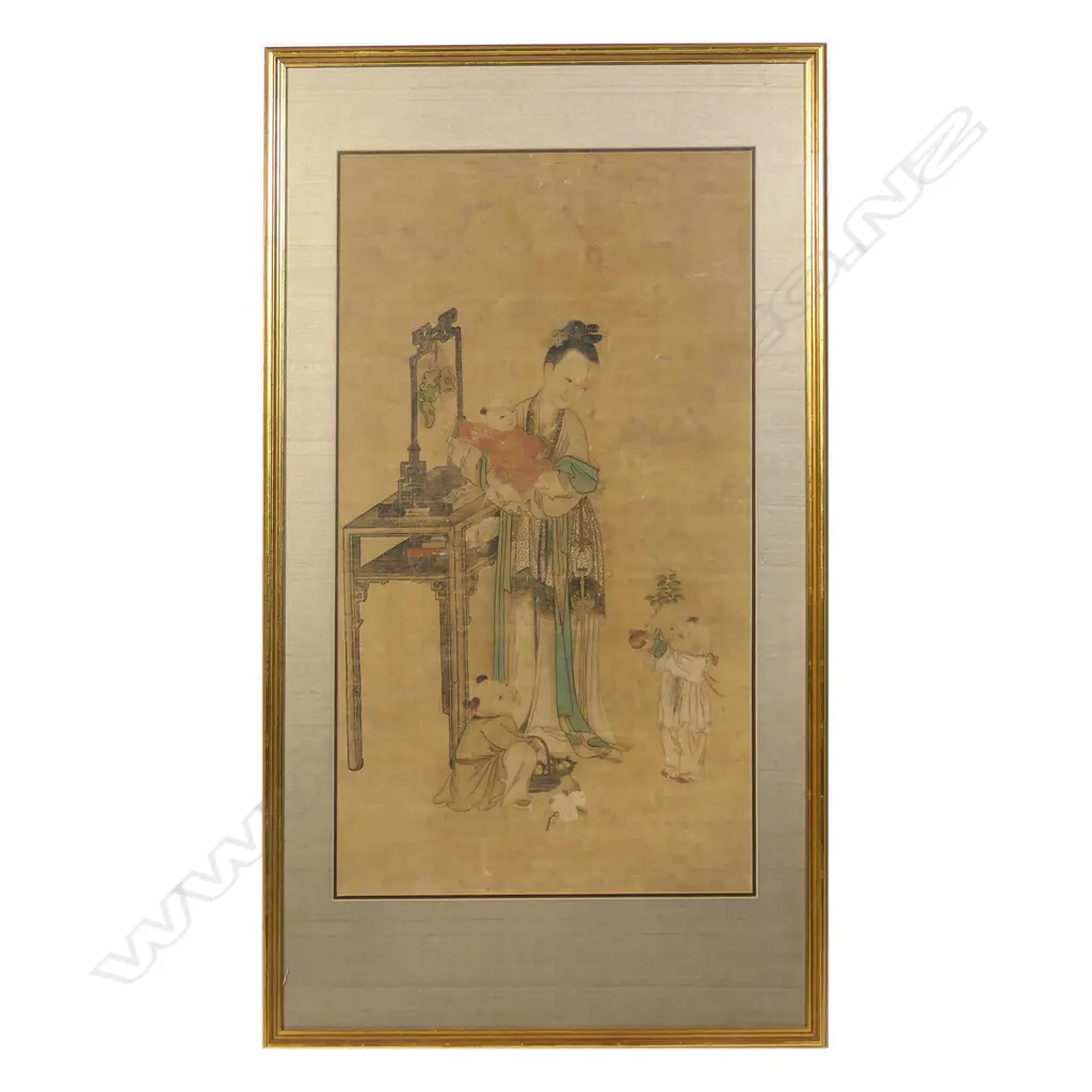 A large Chinese ink and watercolour on silk, Image 1++