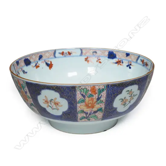 An 18thC Chinese export porcelain punch bowl,
