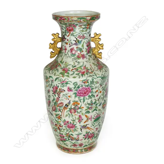 A large 19thC Chinese porcelain famille rose vase,