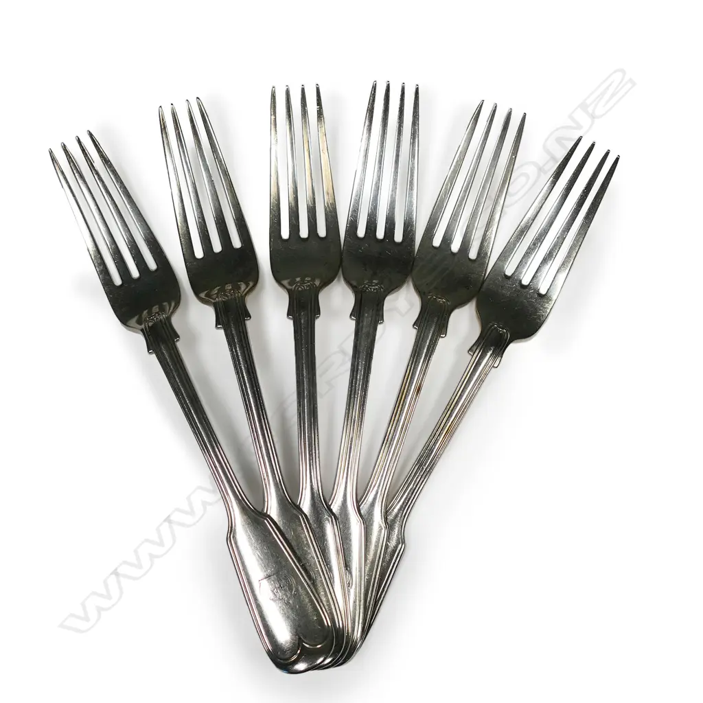 Six late Victorian silver forks, Image 1++