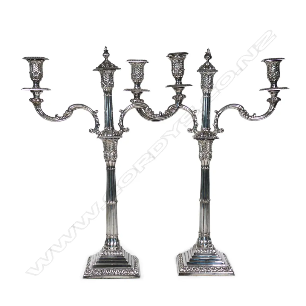 A pair of Victorian style silver plate candelabra, Image 1++