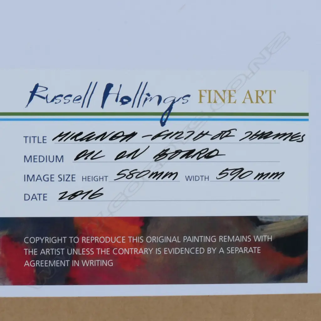 Russell Hollings ‘Miranda Firth Of Thames’ oil on board, signed and dated 2016. Image 1++