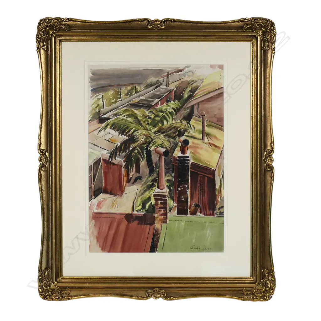 Eric Albert Lee-Johnson (1908-93) untitled Kelburn Rooftops, Image 1++