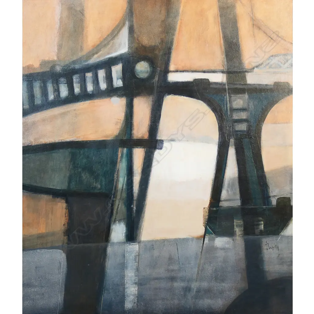 Arthur E Dagley (NZ 1919-98) 'Port Theme Structure No.4, Image 1++