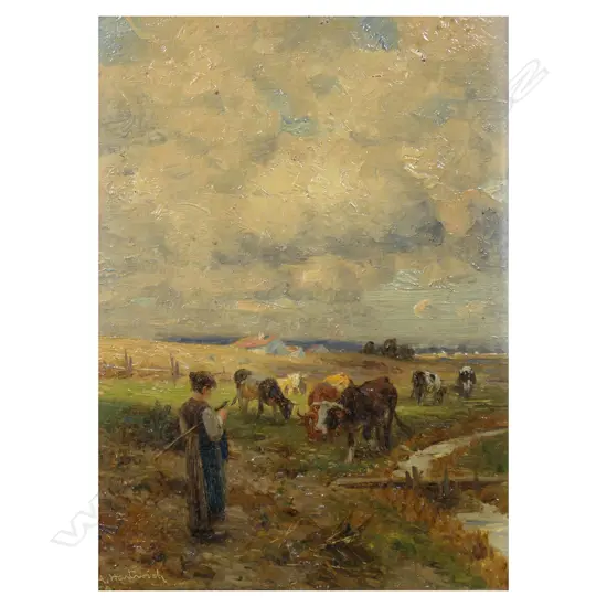 Hermann Hartwich (USA 1853-1926) farming scene,