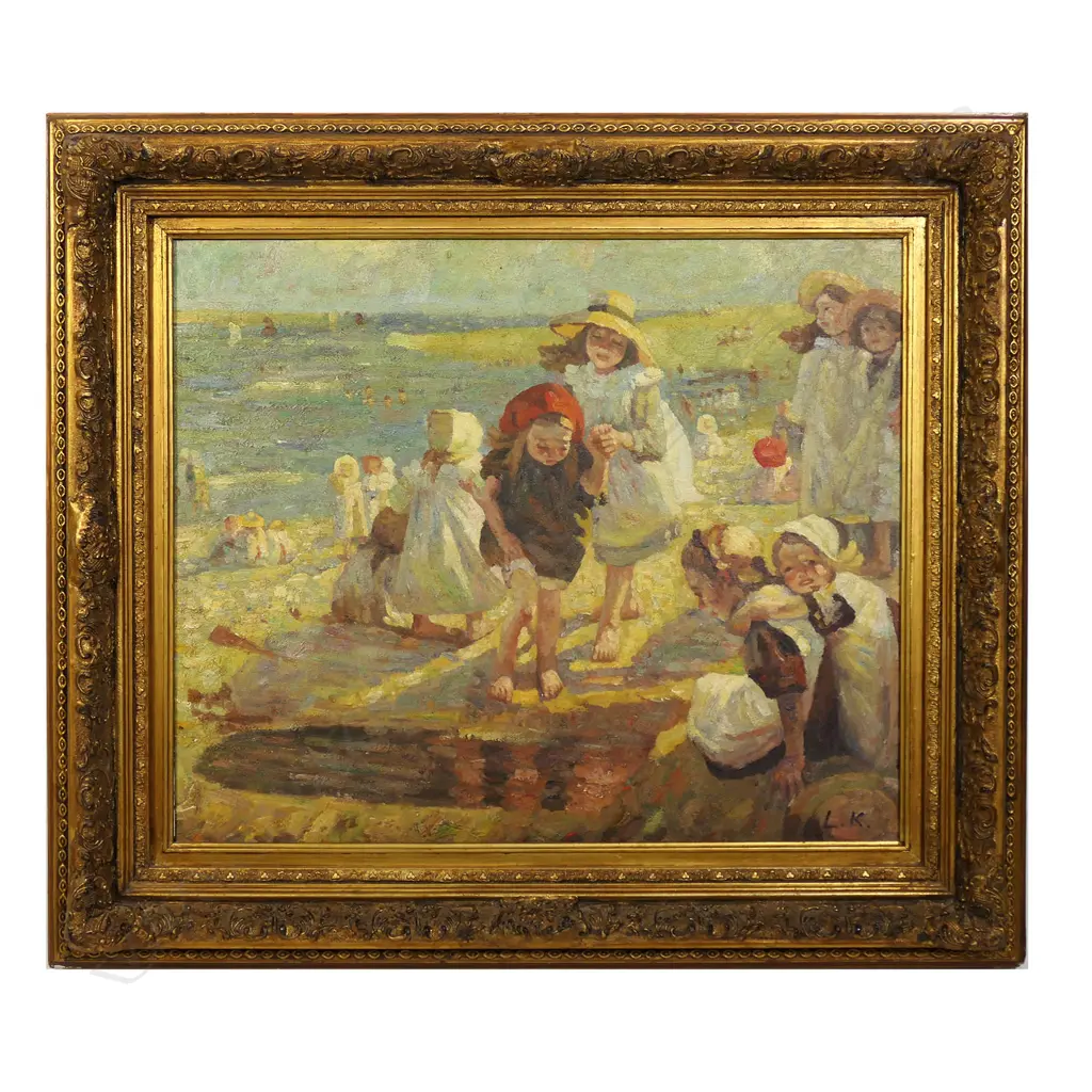 Artist unknown 'Children Playing on Beach', Image 1++