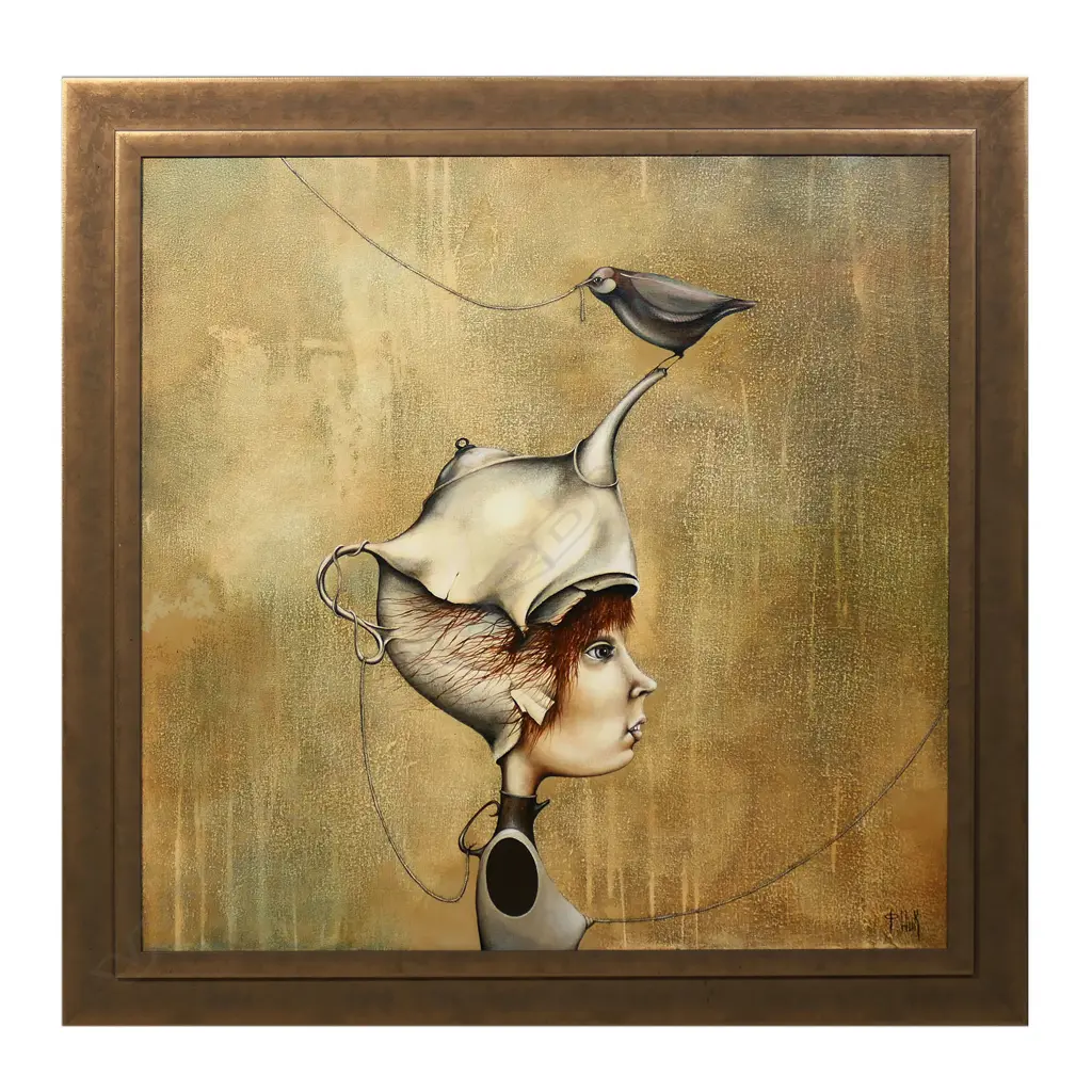 Nick Fedaeff untitled portrait with bird, Image 1++