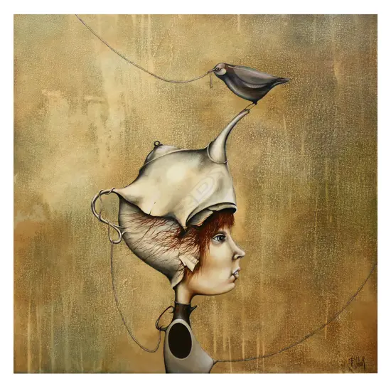 Nick Fedaeff untitled portrait with bird,