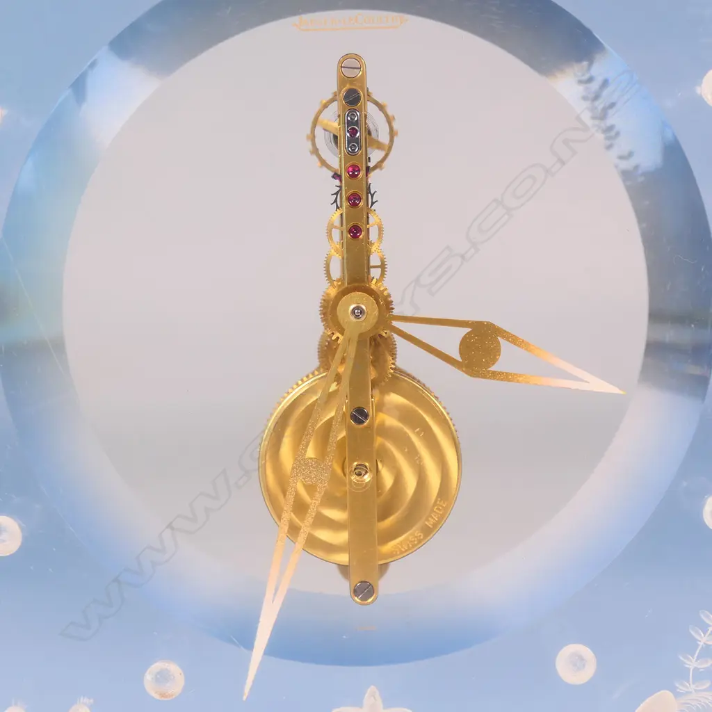 A vintage Jaeger LeCoultre lucite fish tank aquarium mantel clock, Image 1++