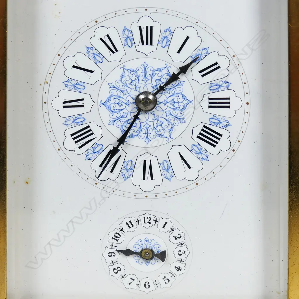 A quality 19thC French gilt brass repeater carriage clock, Image 1++