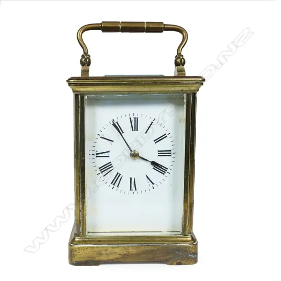 A 19thC French brass cased carriage clock,