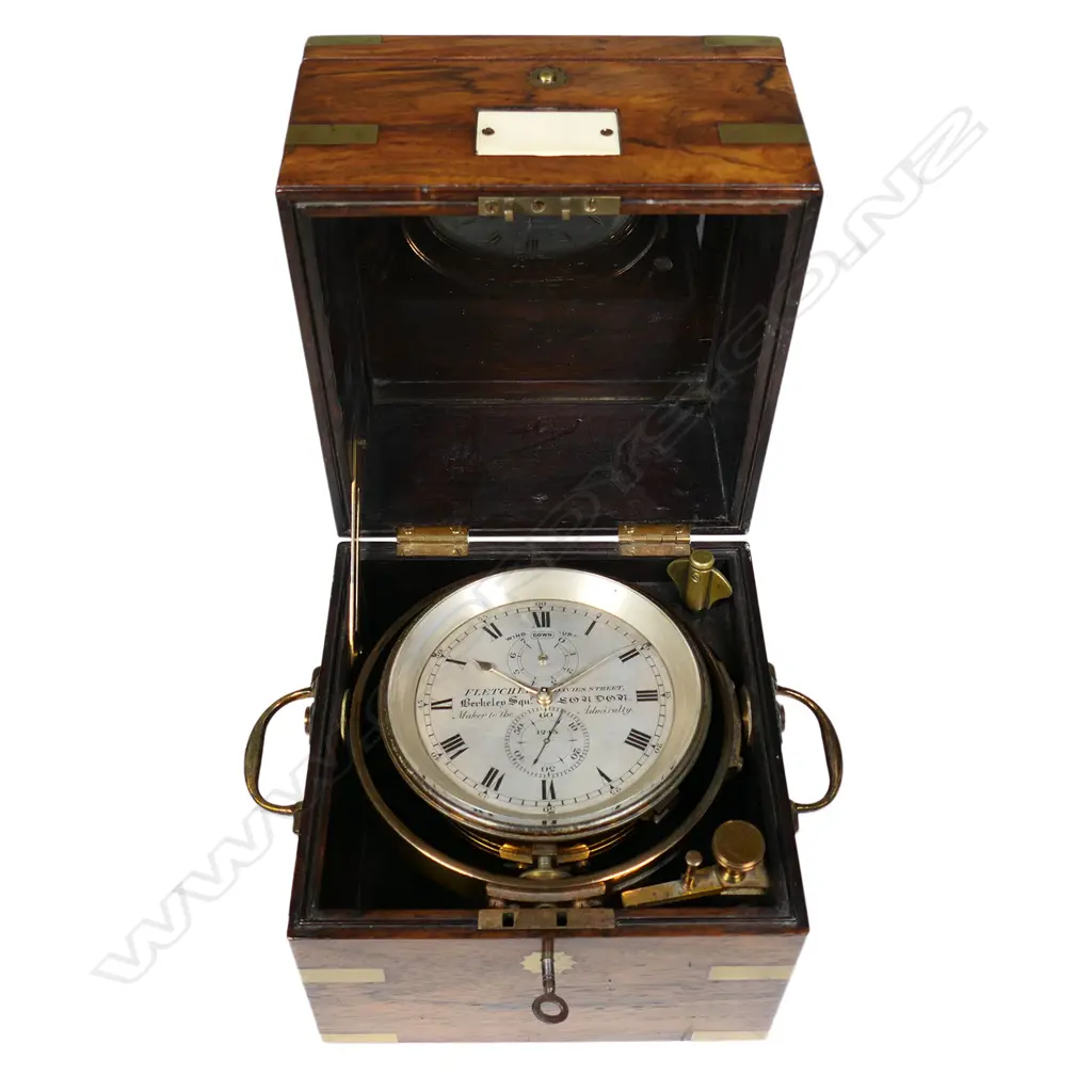 A fine Victorian eight day marine chronometer by Fletcher of Berkley square London, Image 1++