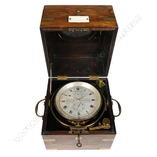 A fine Victorian eight day marine chronometer by Fletcher of Berkley square London,