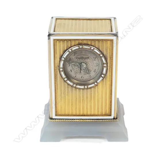 A quality Cartier miniature desk clock,