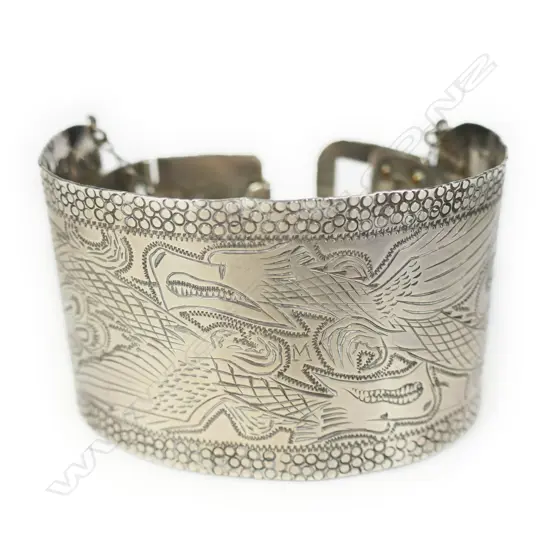 Tony Buller (Patoni) silver engraved bangle,