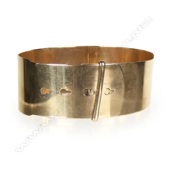 A c.1900 9ct rose gold wide bangle,