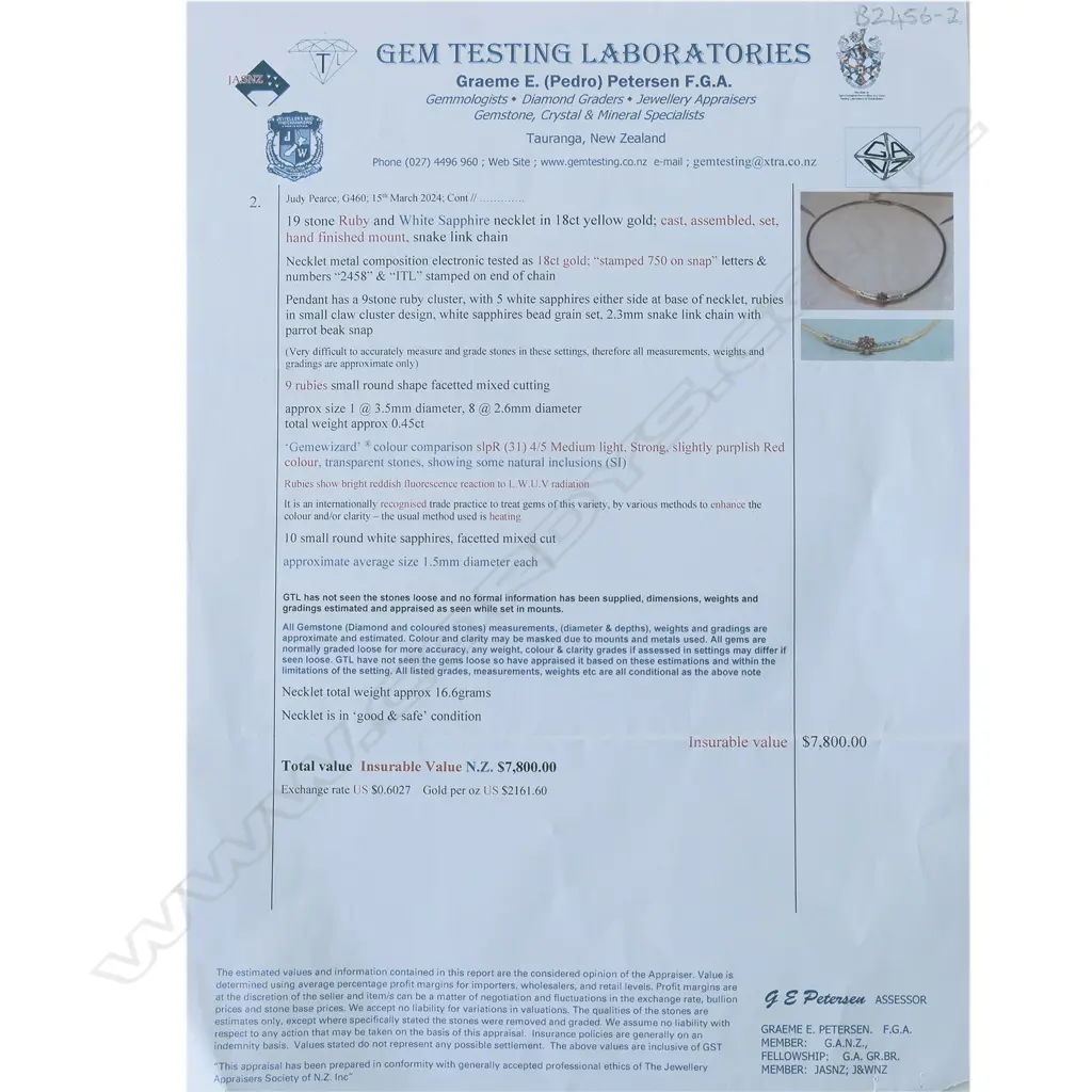 An 18ct gold ruby and sapphire necklet, Image 1++