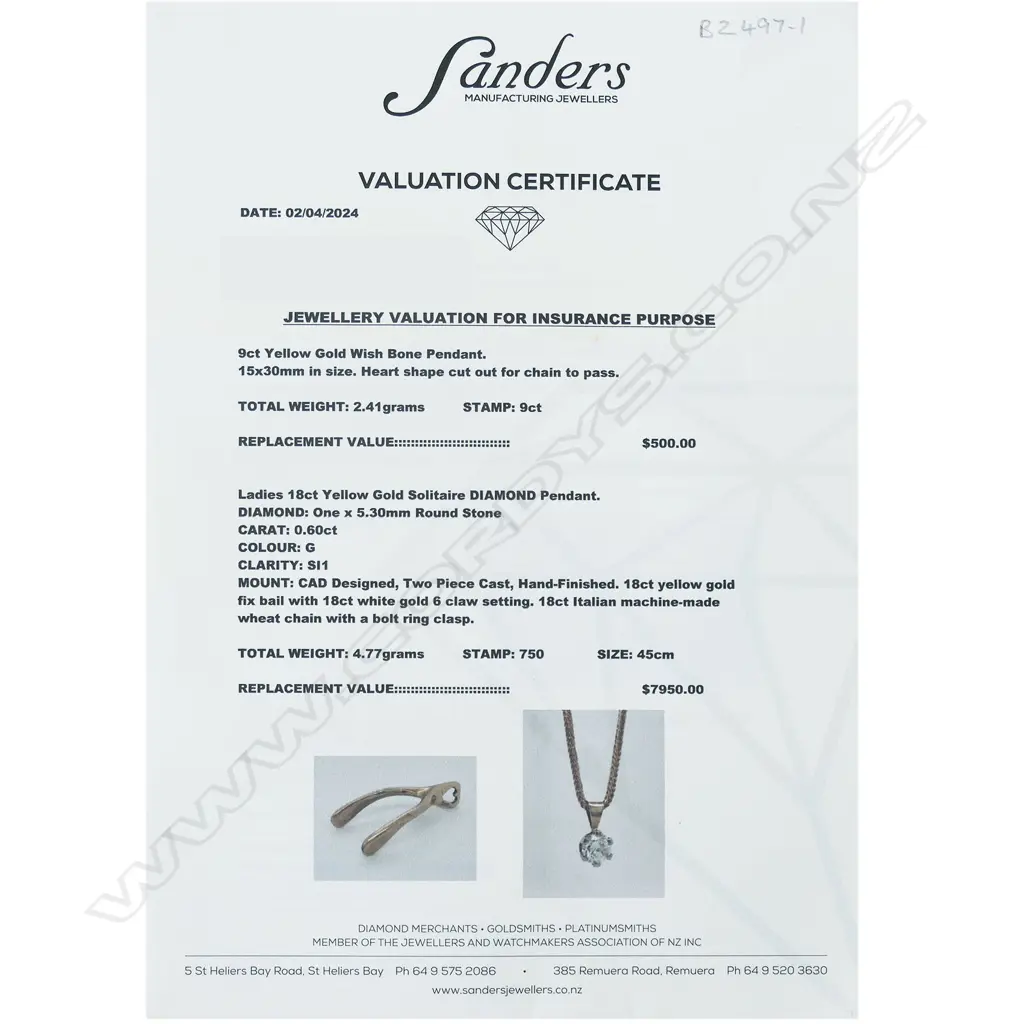 An 18ct gold and diamond pendant on chain, Image 1++