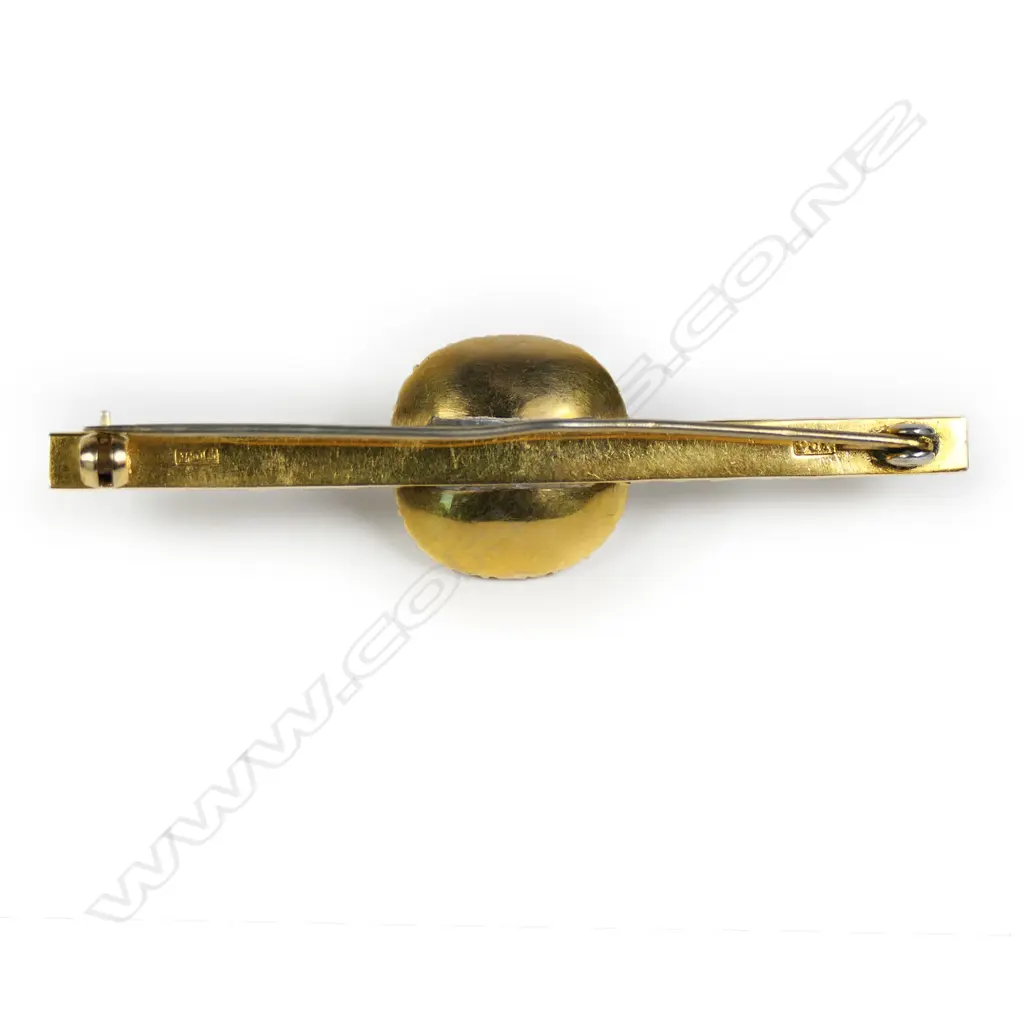 A 9ct gold pearl and citrine bar brooch, Image 1++