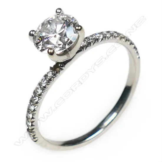 An 18ct white gold and diamond ring,