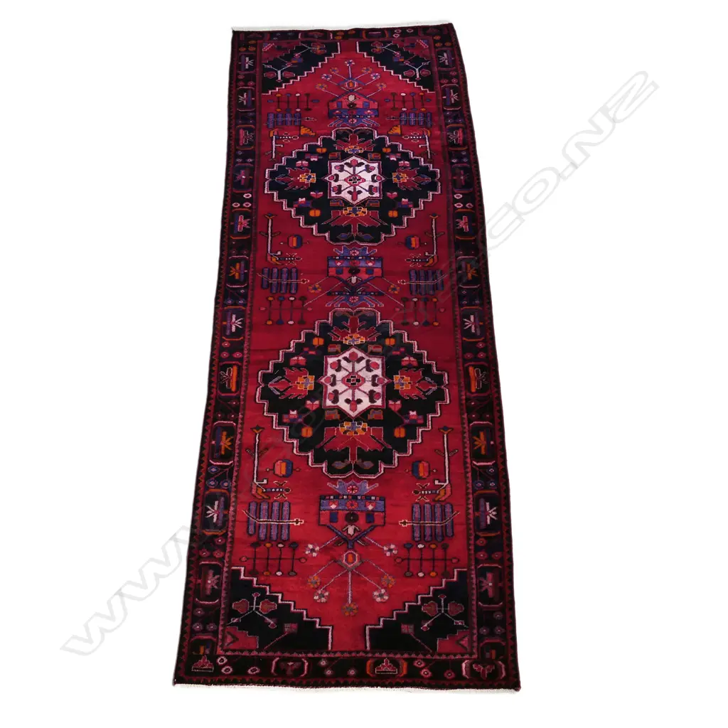 A hand-knotted Hamadan runner; 1050 x2950mm, Image 1++