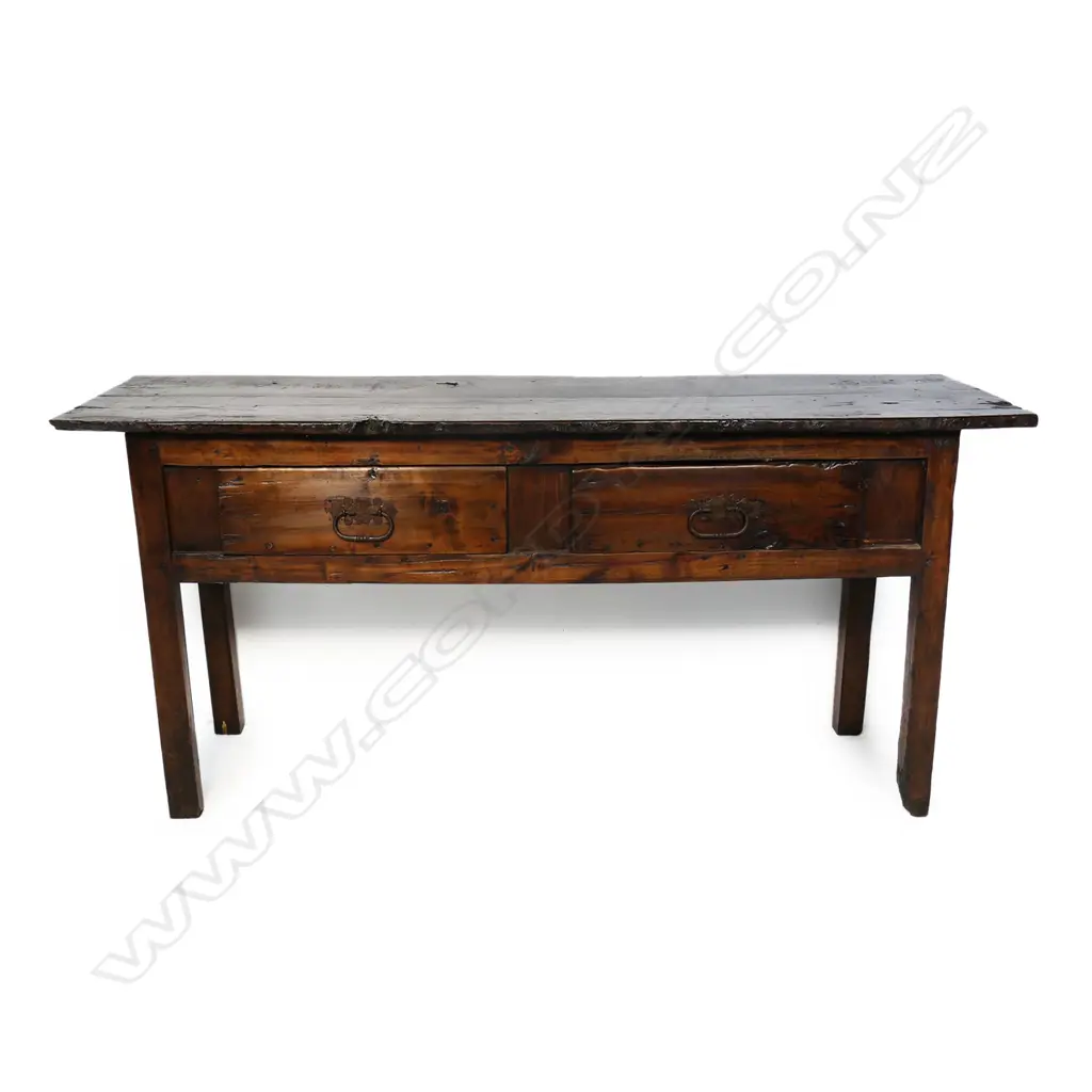 A rustic country fruitwood console table, Image 1++