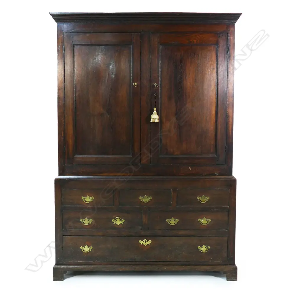 A George III oak section house keepers cupboard, Image 1++