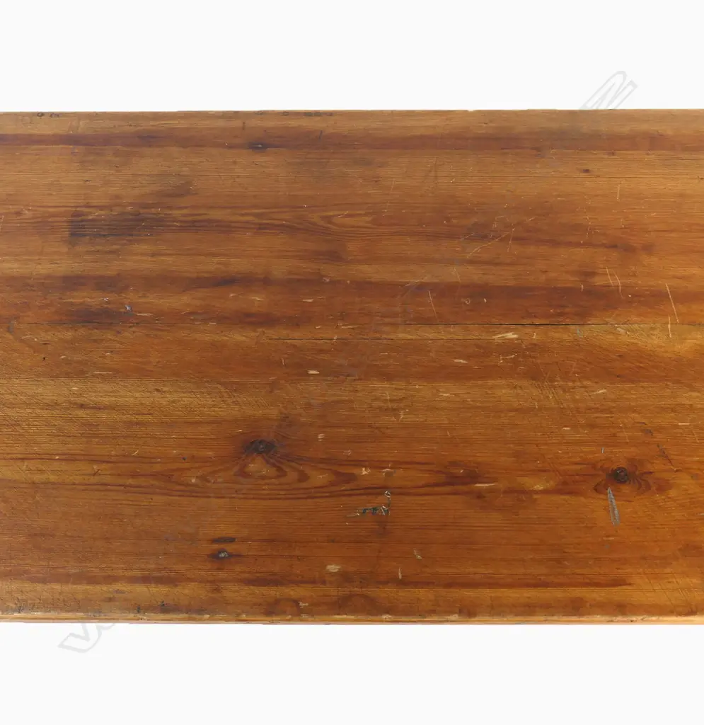 An industrial style pine plank top table, Image 1++