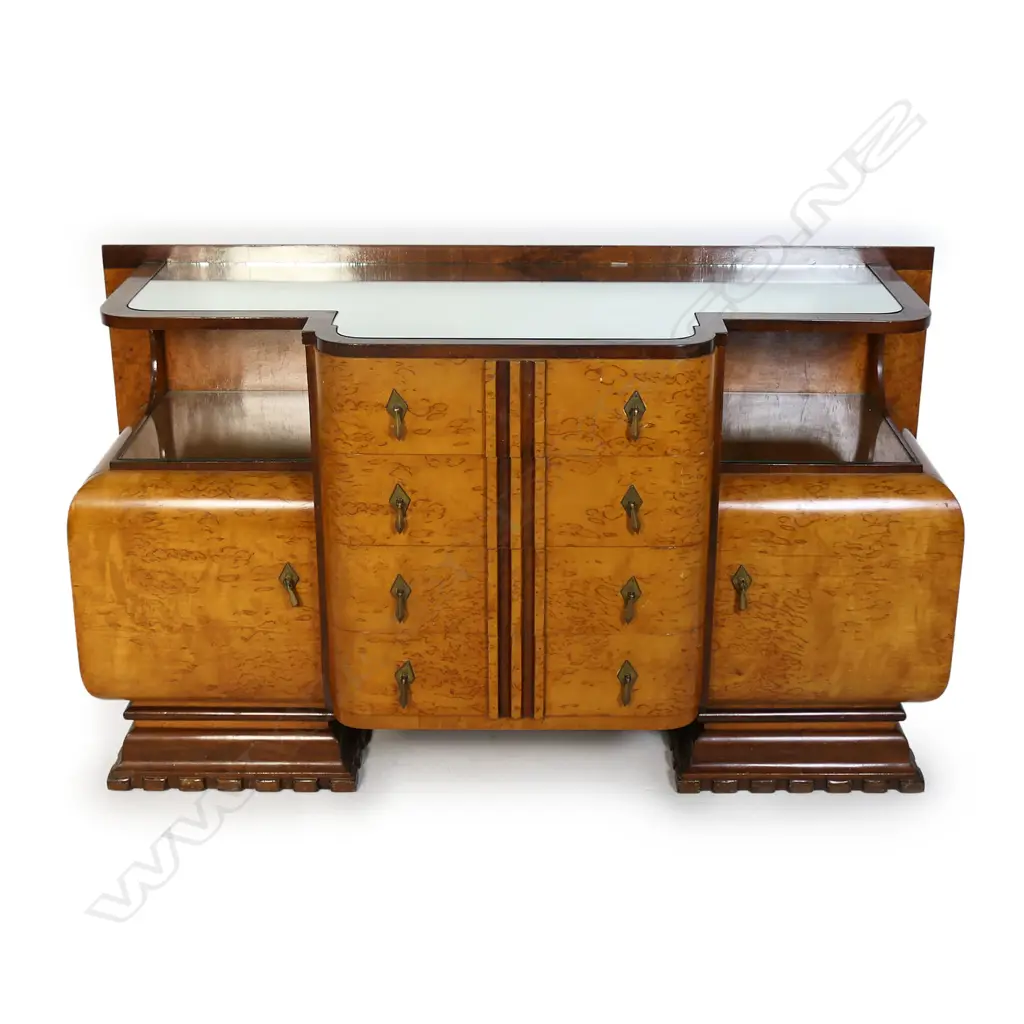 An unusual pale exotic timber Art Deco dressing table, Image 1++