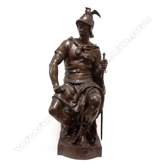 Paul Dubois (French 1829-1905), large and impressive bronze sculpture 'Le Courage Militaire' (Military Courage),